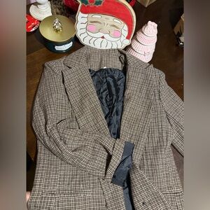 Women’s Brown Checkered Blazer